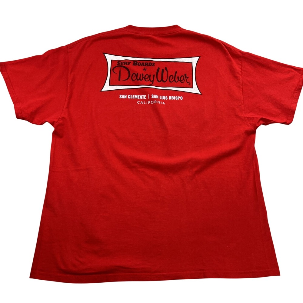 Dewey Weber Surfboards Graphic T Shirt 2XL Red Men California Surf Retro Tee